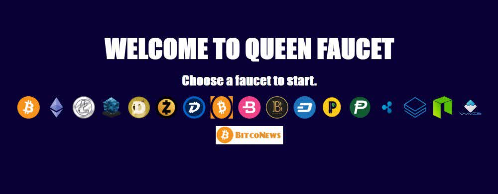 Main page of Queenfaucet bitcoin website
